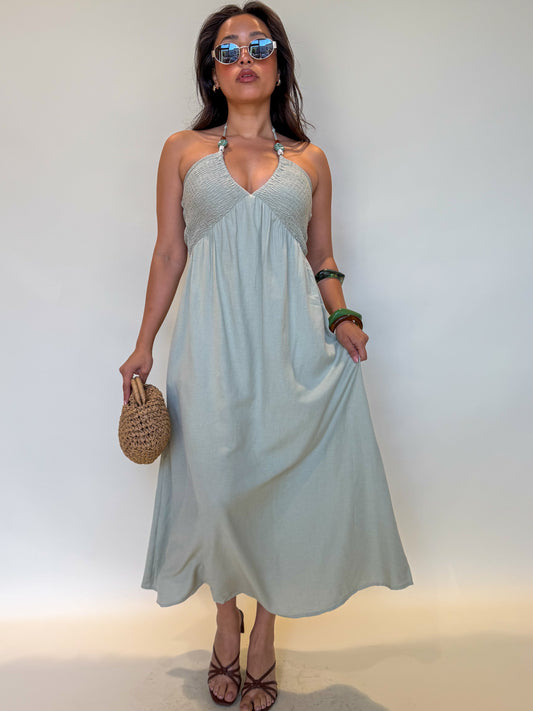 Calista Dress-Dusty Sage