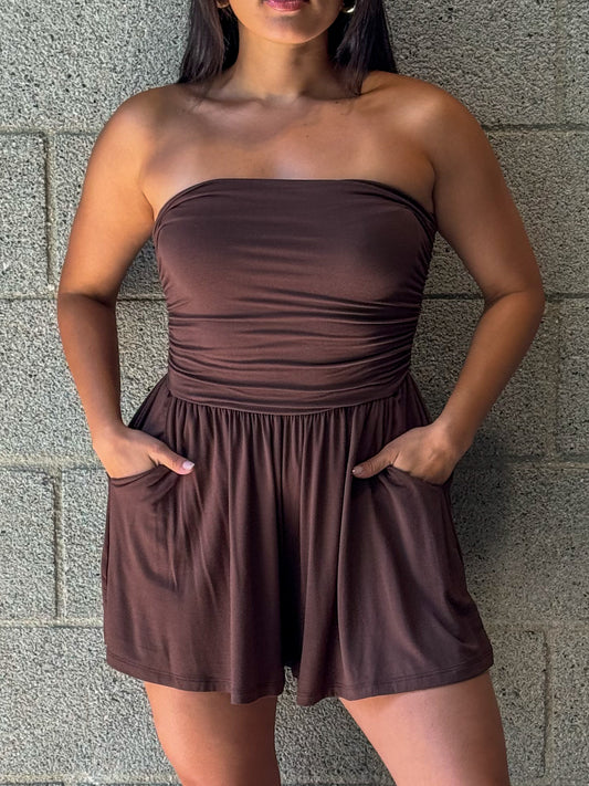 Zuri Romper-Brown