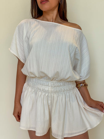 Last Call Romper-Ivory