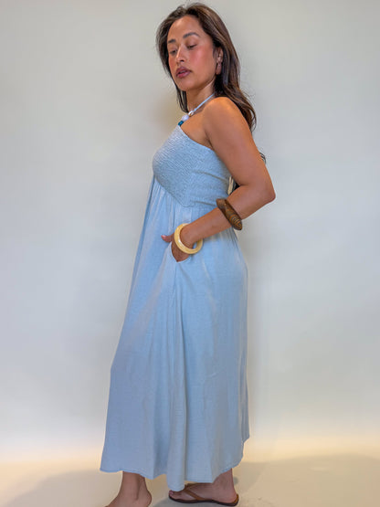 Calista Dress-Dusty Blue