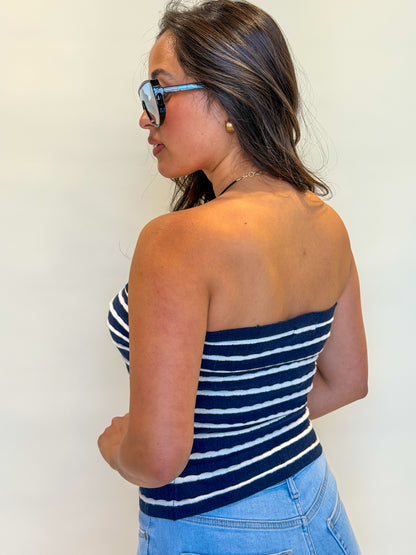 Ivy Top-Navy/White
