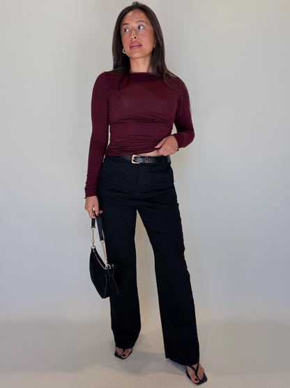 Barely There Top-Burgundy
