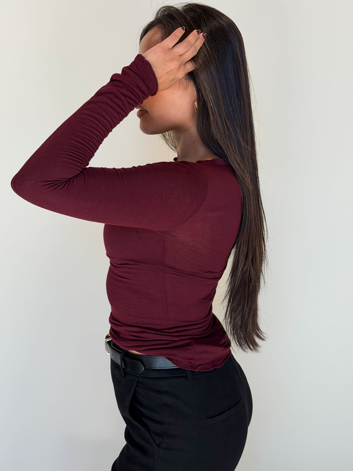 Barely There Top-Burgundy