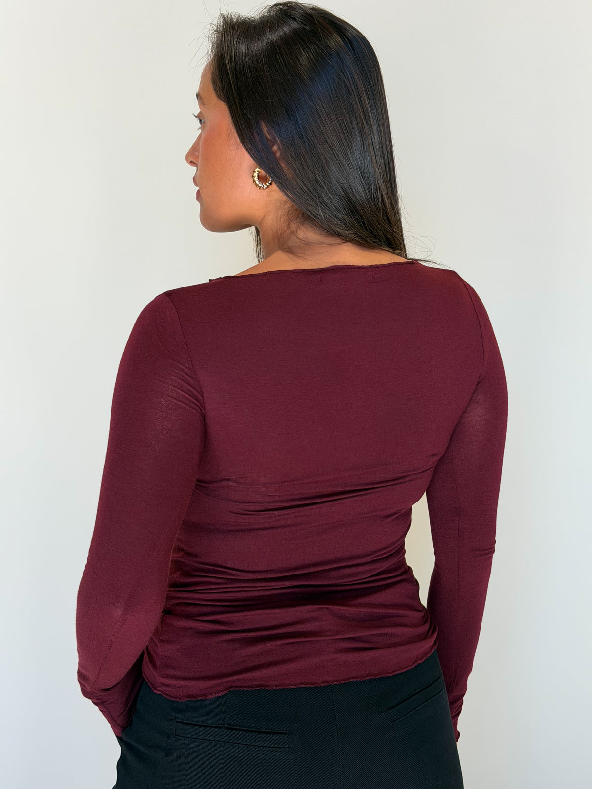 Barely There Top-Burgundy