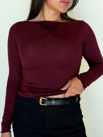 Barely There Top-Burgundy