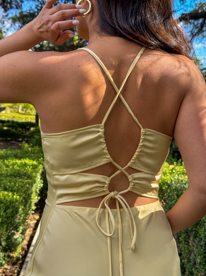 Tie Me Down Dress-Butter